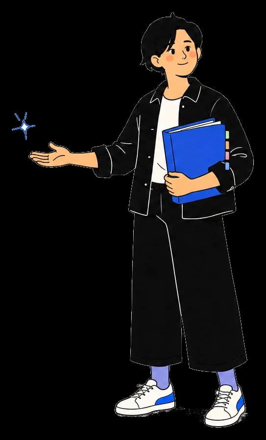 Ren presents an organized binder for the job search.